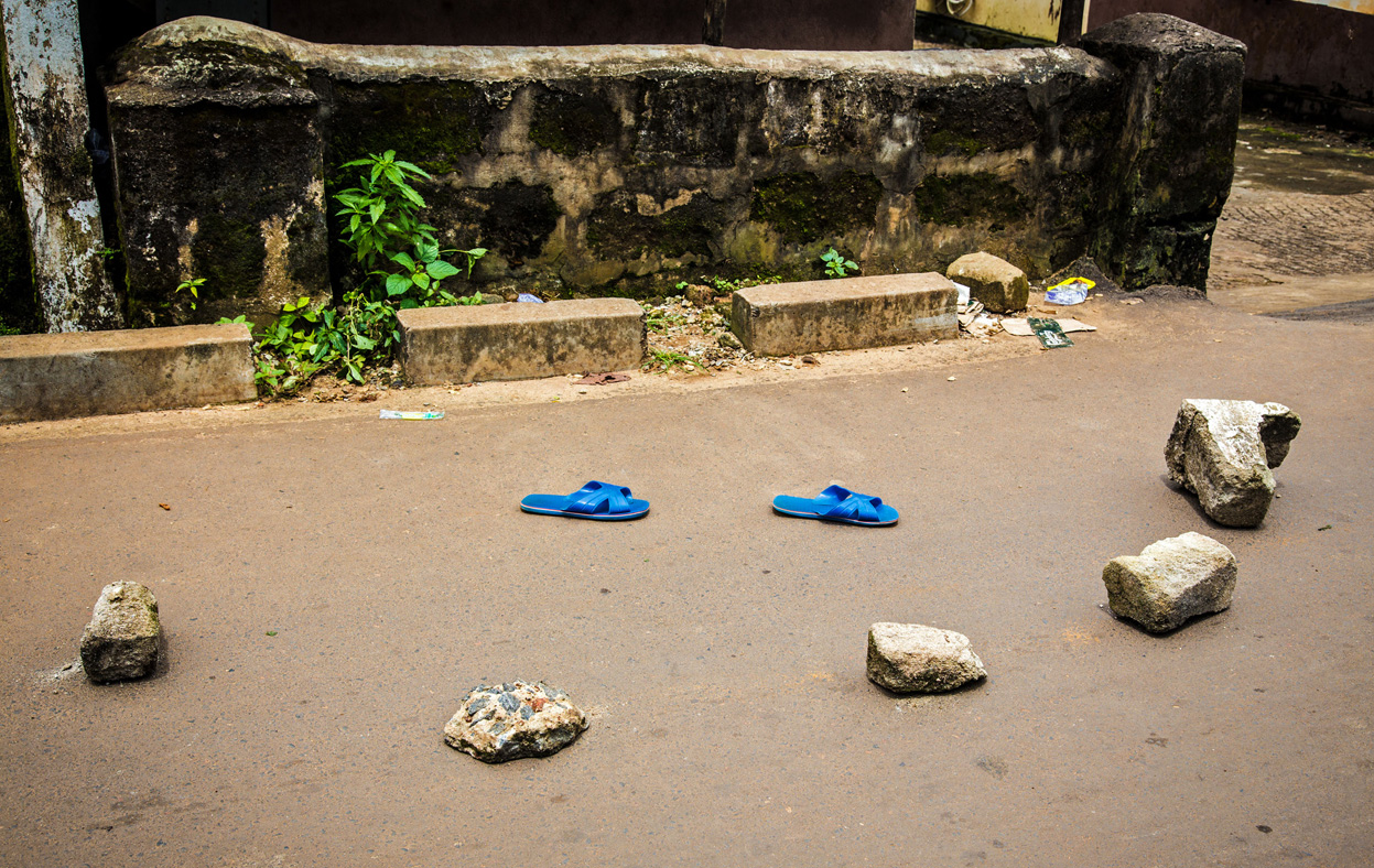 The shoes of a suspected Ebola patient