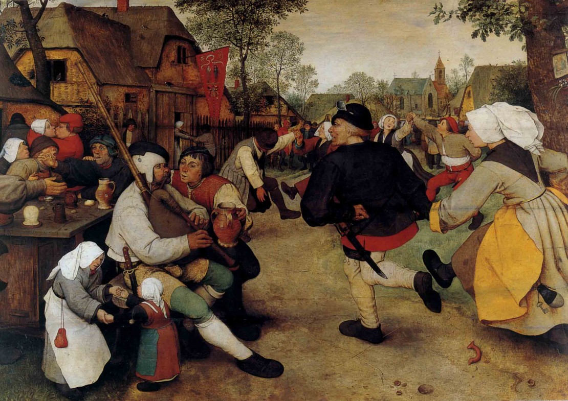 1568- Pieter Bruegel- The Peasant Dance on wood 