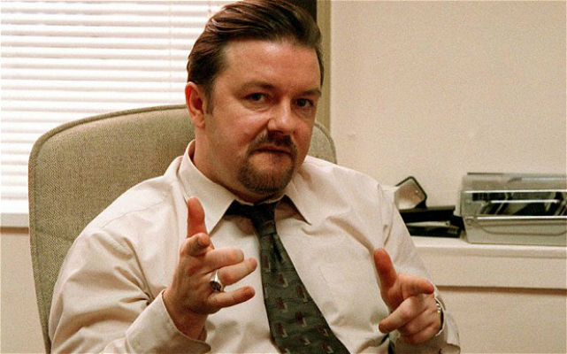 Ricky Gervais as David Brent in The Office